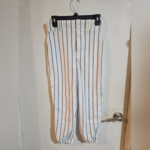 Men's White and Black Striped Pants